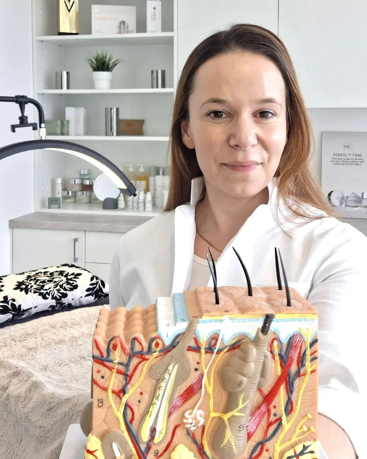 Monika Sadar, PhD, teaching estheticians